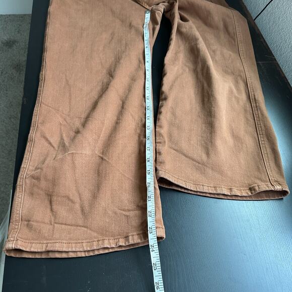 Judy Blue Jeans 15 32 Wide Leg Brown Garment Dyed Stretch Straight Leg Cropped - Picture 10 of 12